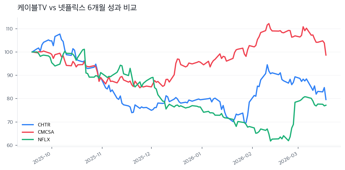 케이블TV vs 넷플릭스 6개월 성과 비교